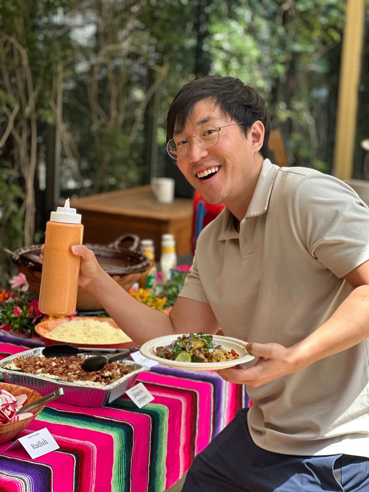 Guest enjoying dessert station